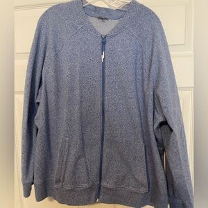 Talbots T by Talbots Heathered Blue zippered sweatshirt